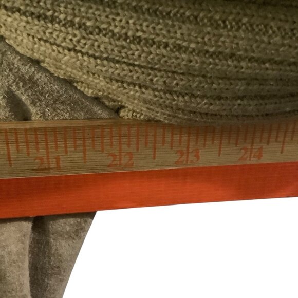 Vtg AMI Tan Leather Jacket With Ribbed Knit Sleeves Women Size XL Lined - Picture 3 of 7